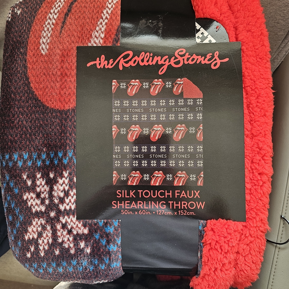 Rolling Stones Silk Touch Faux Shearling Throw
